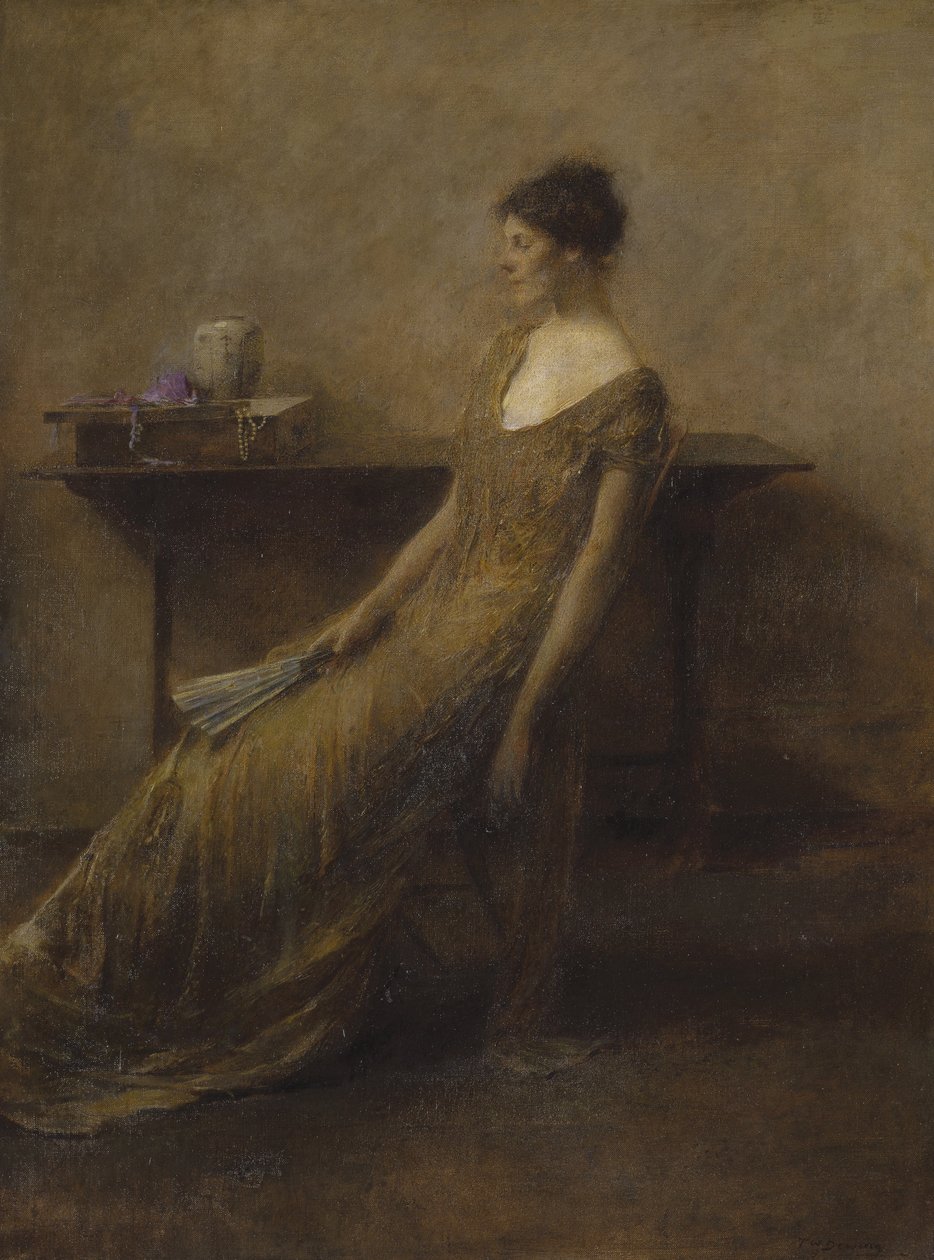 Dame in Gold von Thomas Wilmer Dewing