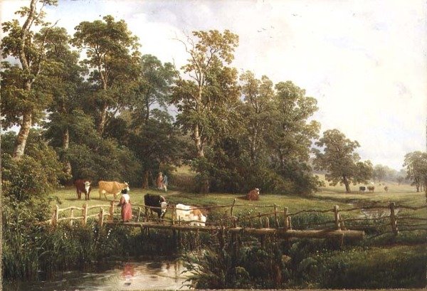 Eine rustikale Brücke, Stoneleigh Park von Thomas Baker