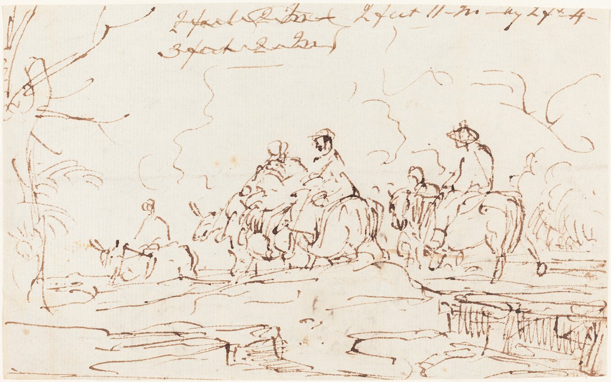 Figuren in einer Landschaft von Thomas Barker