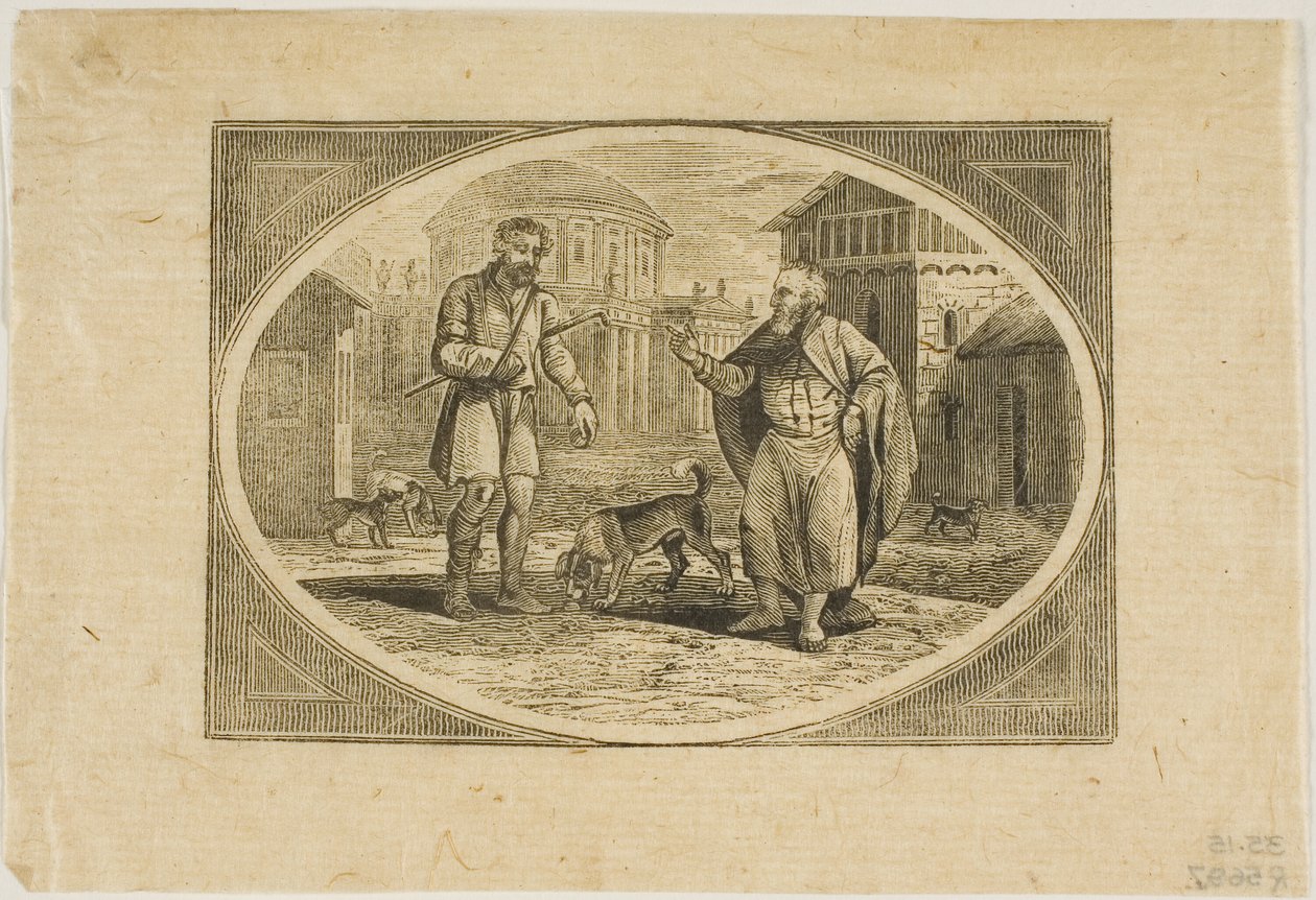 Fabel: Ein Mann von einem Hund gebissen von Thomas Bewick