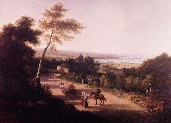 Landschaft mit Bauern in der Nähe von Neapel von Thomas Christopher Hofland