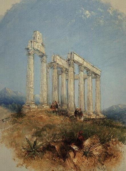 Der Tempel des Jupiter Olympius, Athen von Thomas Creswick
