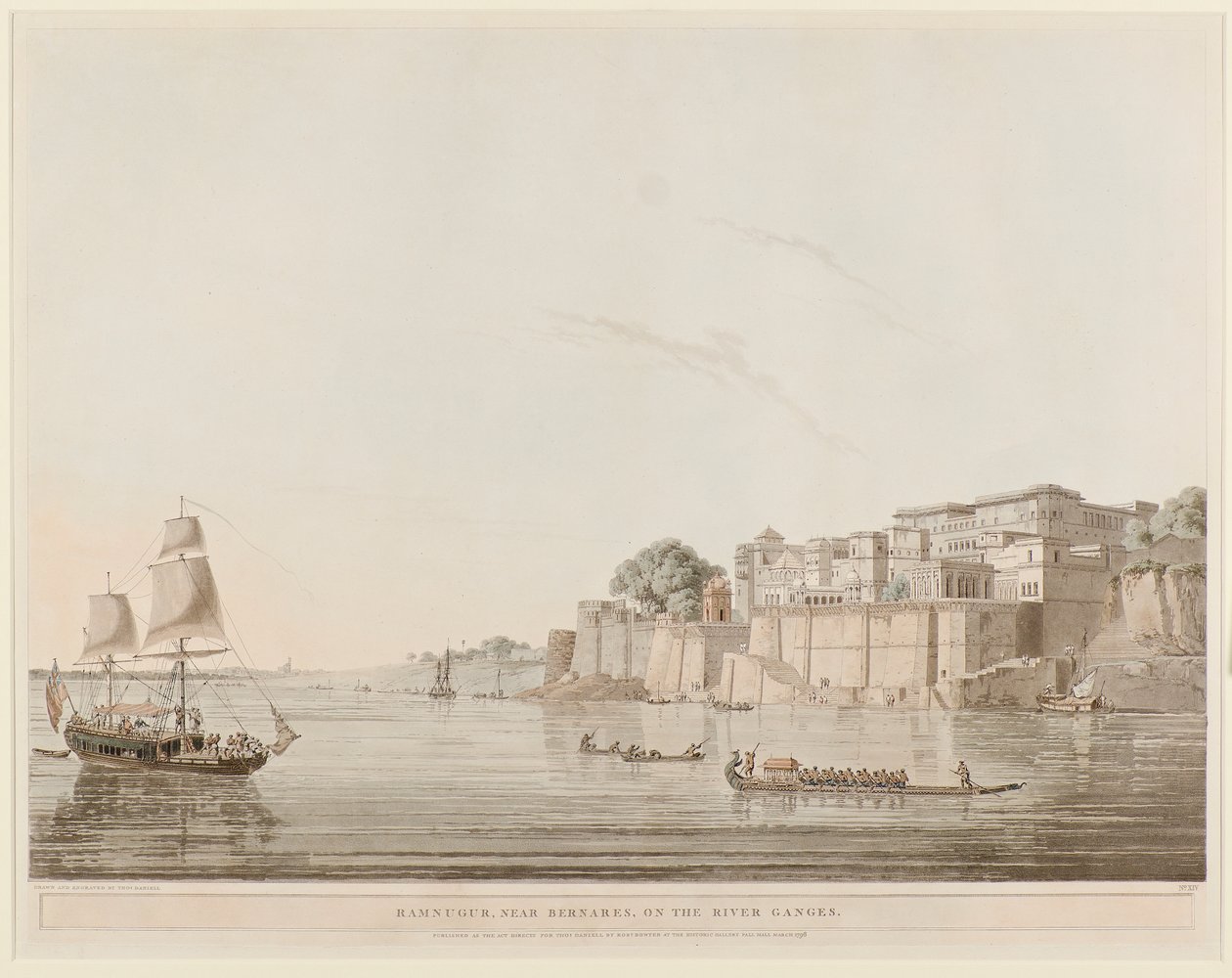 Ramnugur, in der Nähe von Bernares, am Fluss Ganges von Thomas Daniell