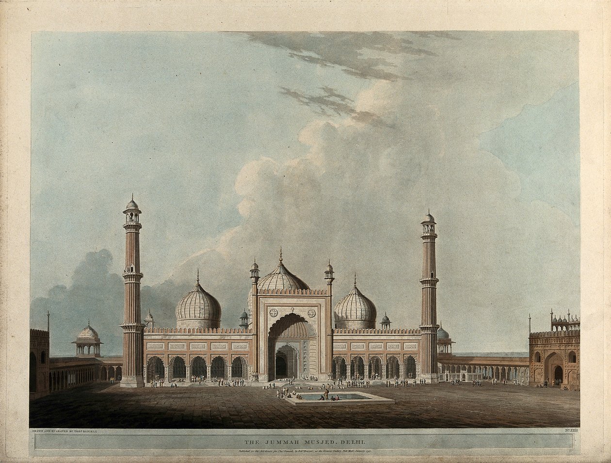 Die Jummah Moschee, Delhi von Thomas Daniell