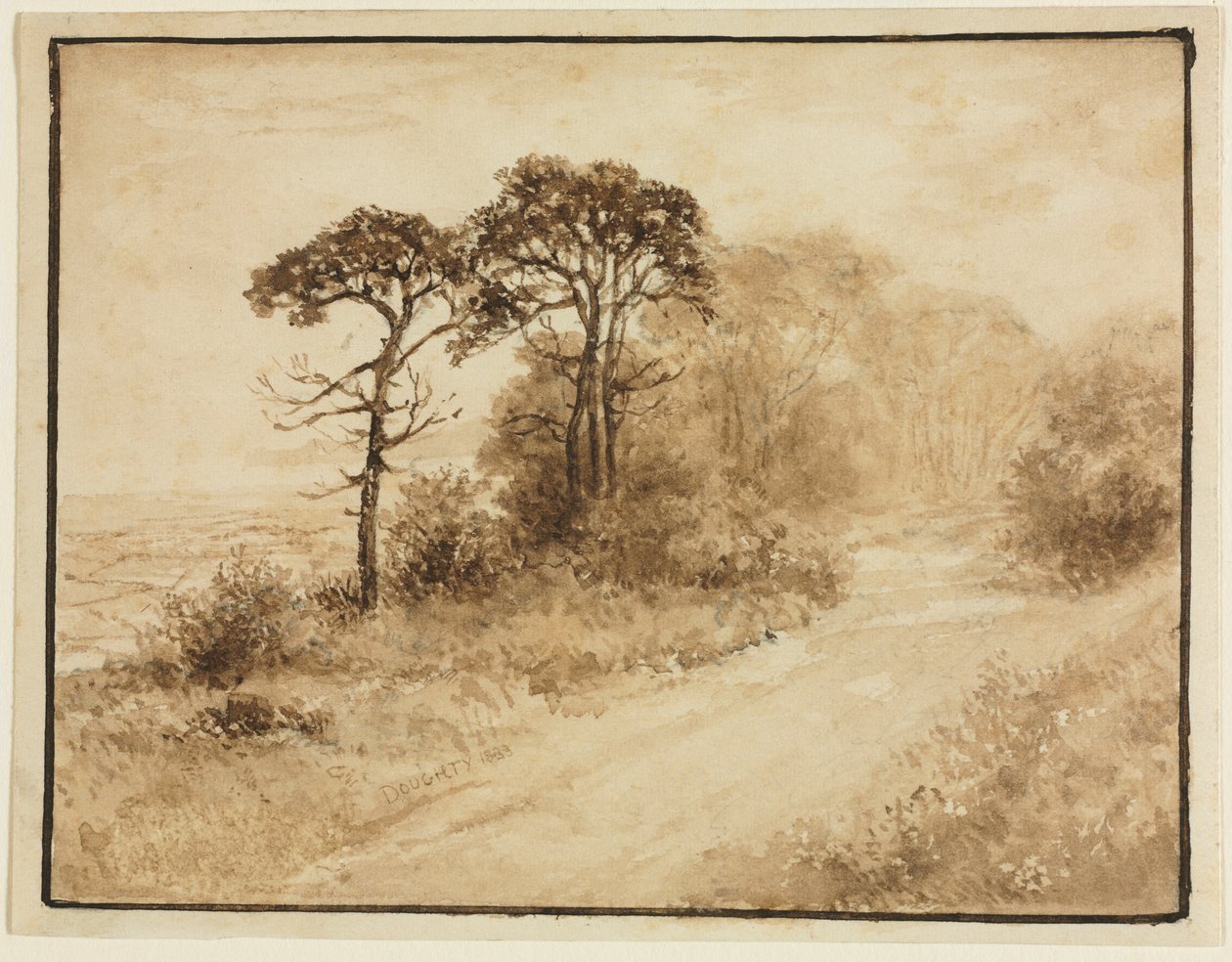 Landschaft mit gewundener Straße von Thomas Doughty