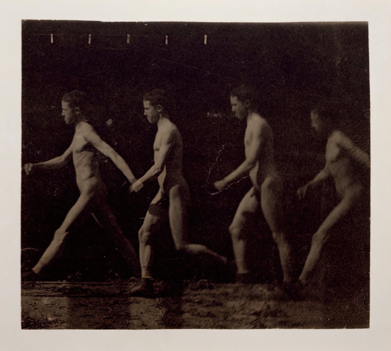 Marey-Rad Fotografien eines unbekannten Modells, 1884 von Thomas Eakins