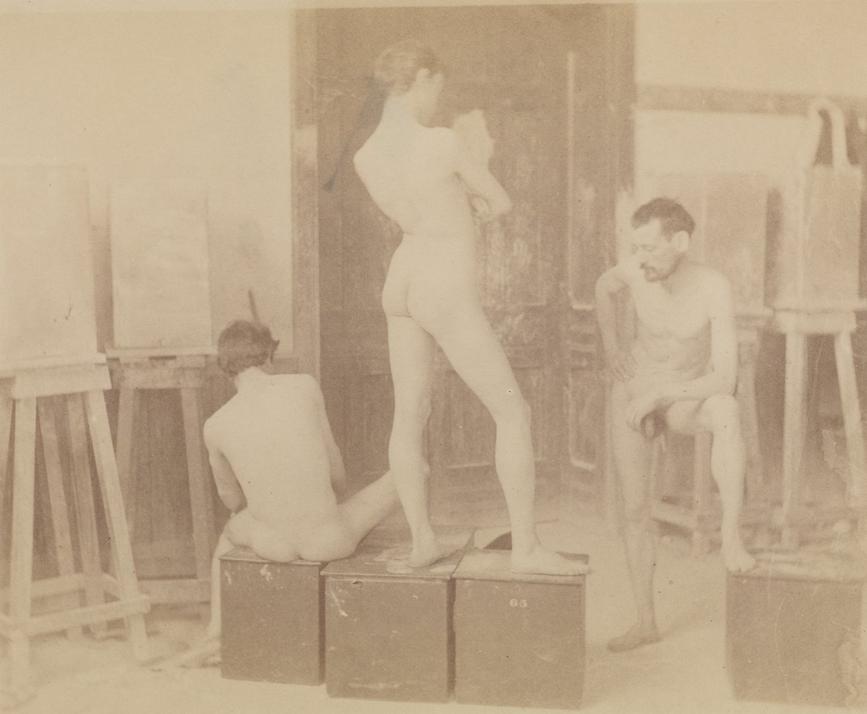 Drei Aktmodelle im Malstudio von Thomas Eakins