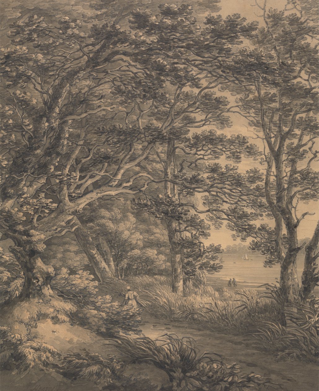 Flusslandschaft mit Figuren von Thomas Hearne