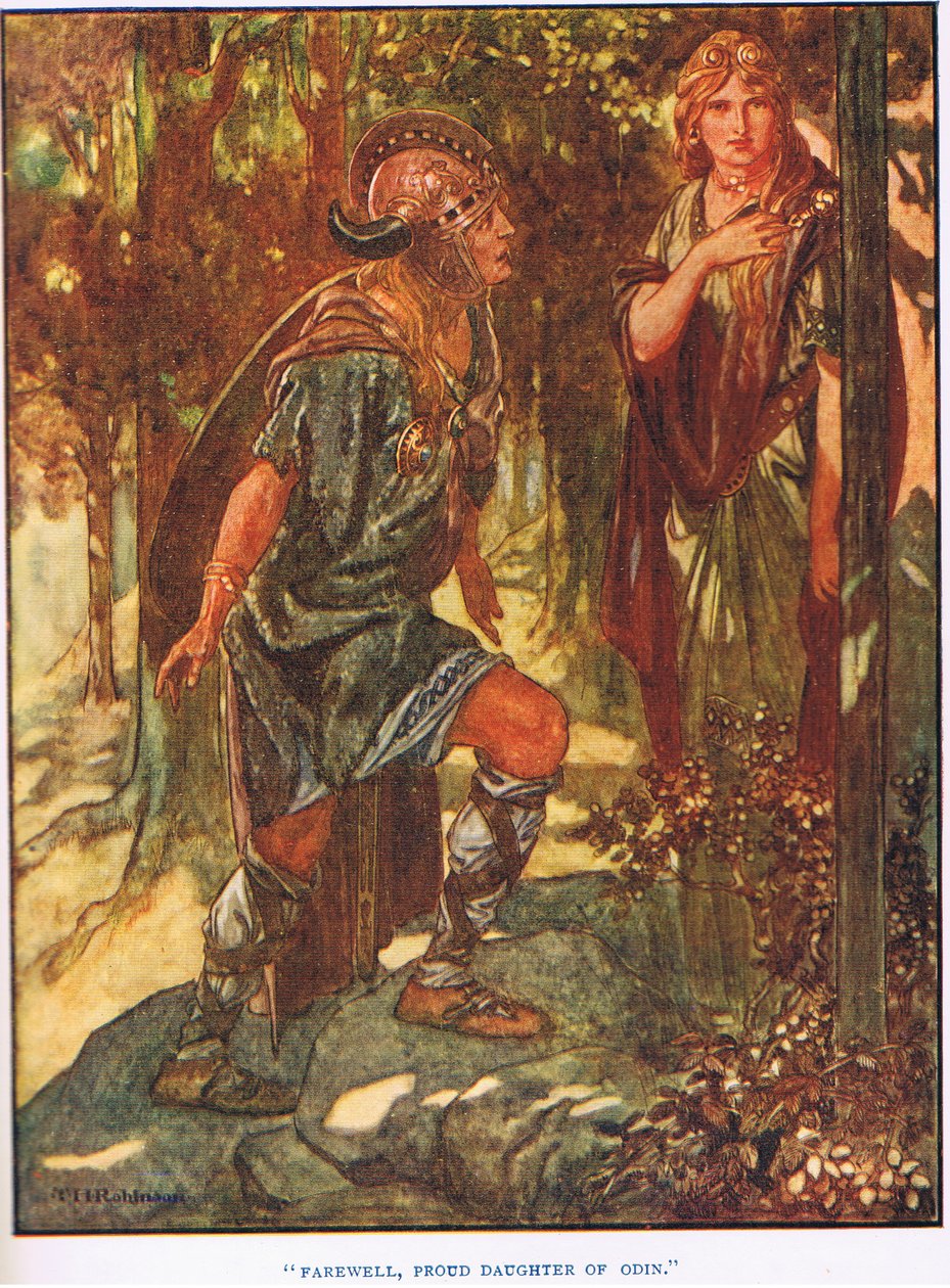 Abschied stolze Tochter Odins (Lithografie) von Thomas Heath Robinson