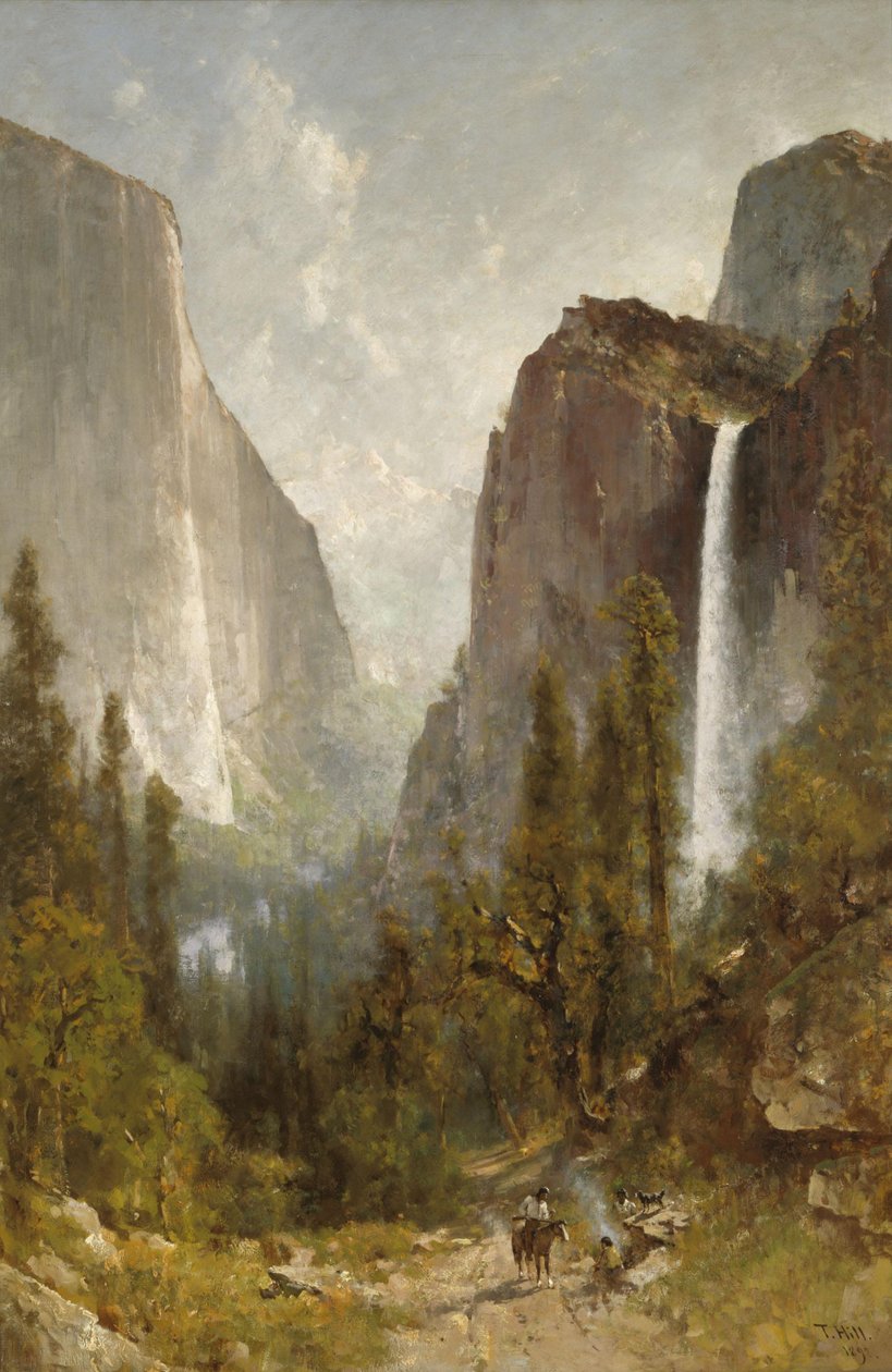 Bridal Veil Falls, Yosemite-Tal von Thomas Hill