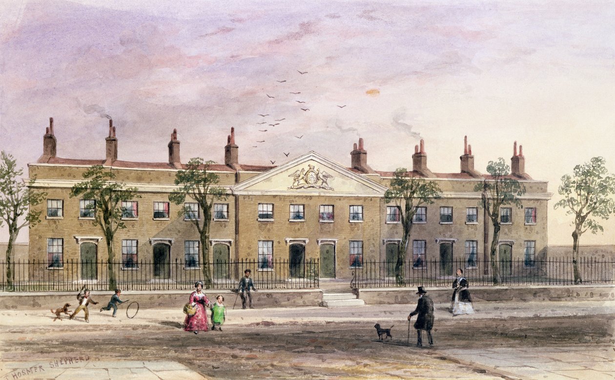 Clothworkers Almhäuser in Frog Lane von Thomas Hosmer Shepherd