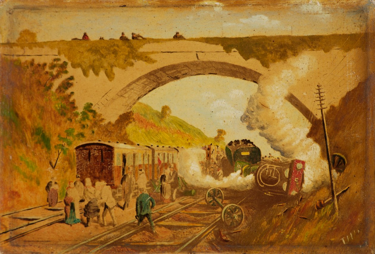 Eisenbahnunfall in Flax Bourton von Thomas Howard Harker