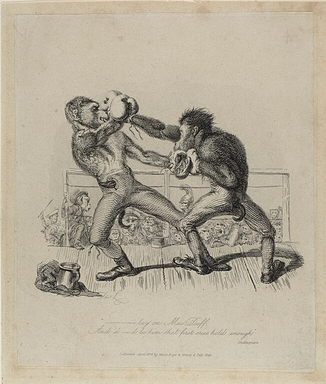 Boxende Affen, aus Monkey-ana von Thomas Landseer