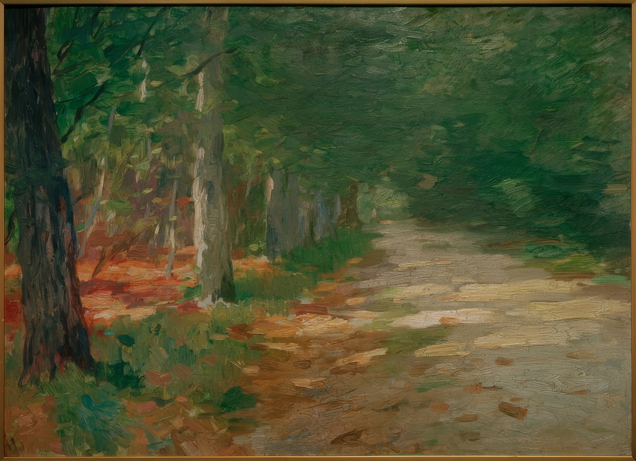 Waldweg mit Sonnenflecken von Thomas Ludwig Herbst