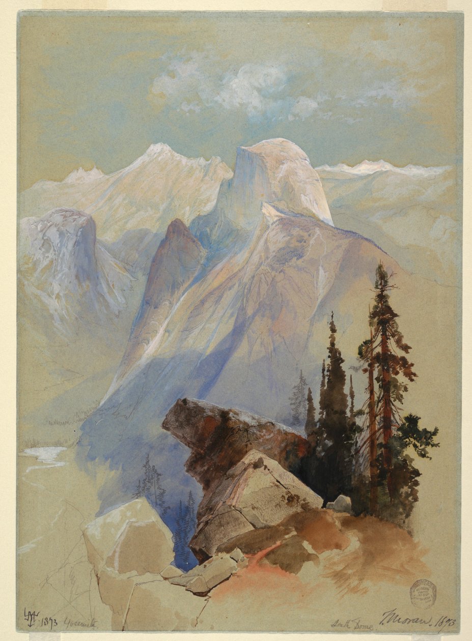 Zeichnung, Half Dome, Yosemite, 1873 von Thomas Moran