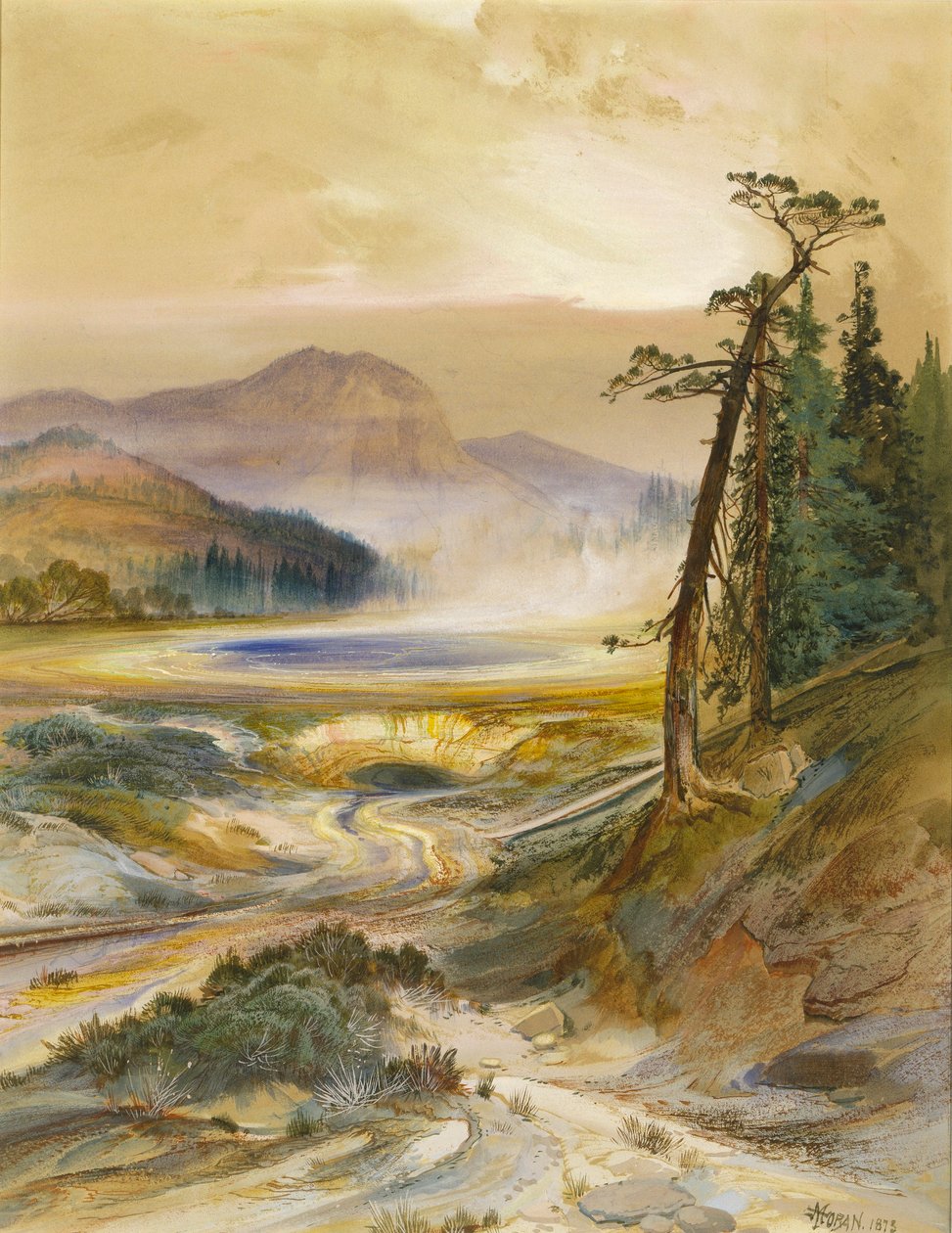 Excelsior Geysir, Yellowstone Park von Thomas Moran