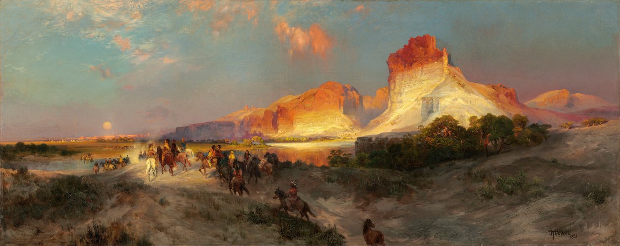 Grüne Flussklippen, Wyoming von Thomas Moran