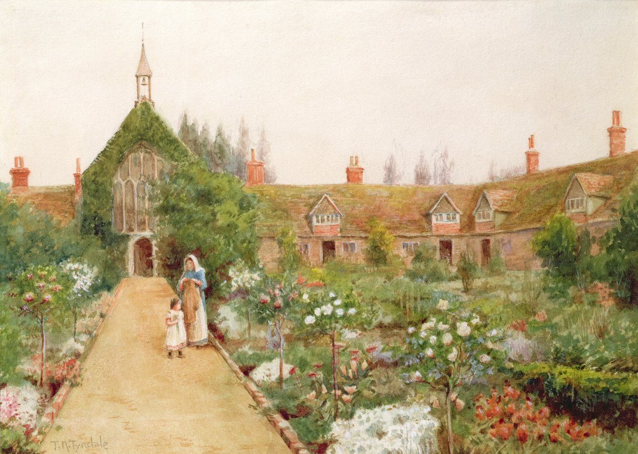 Ein Landgarten in Bray, Berkshire von Thomas Nicholson Tyndale