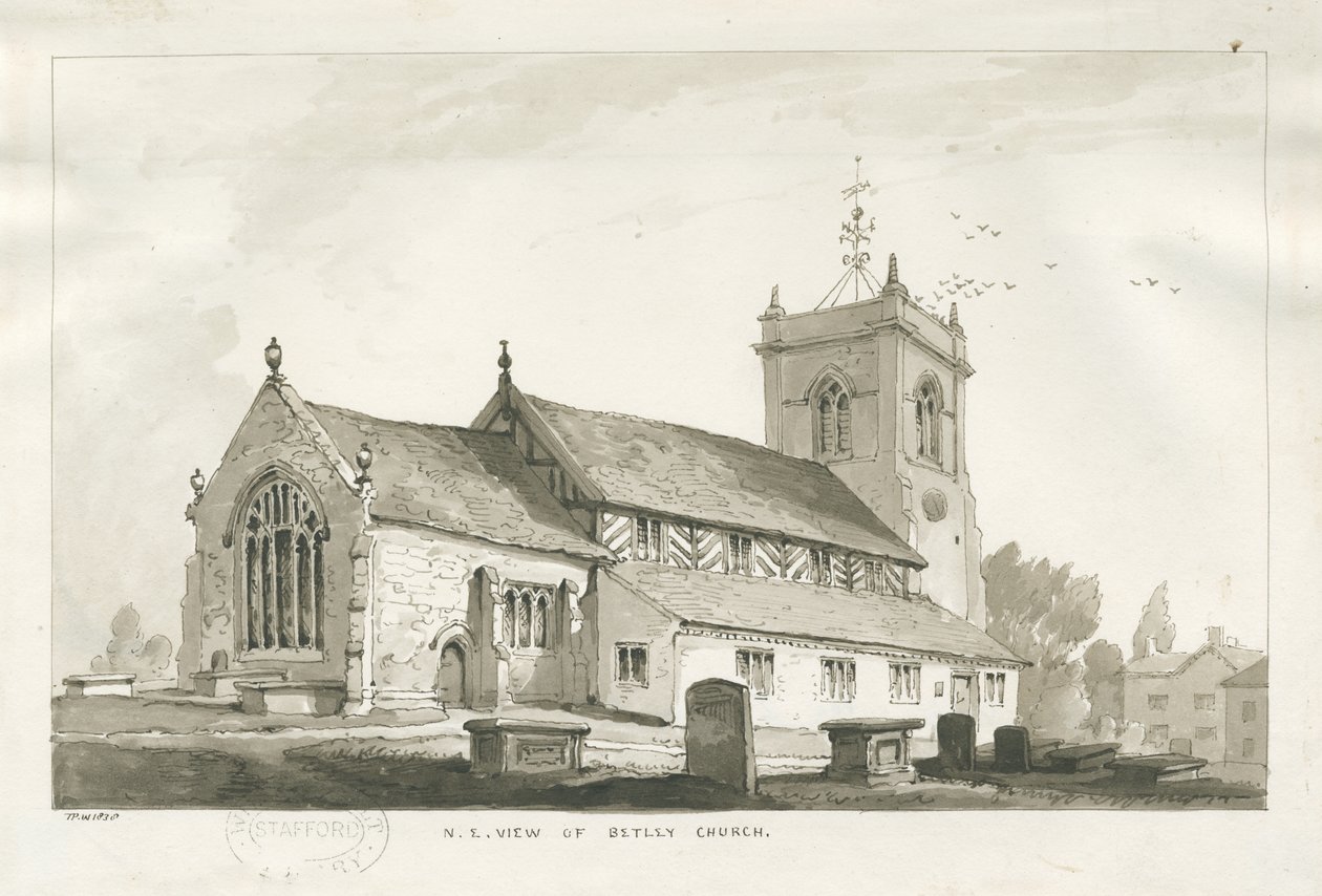 Betley Kirche (1838) von Thomas Peploe Wood