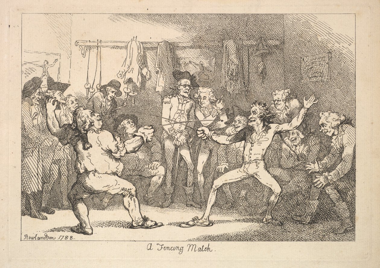 Ein Fechtkampf, 1788 von Thomas Rowlandson