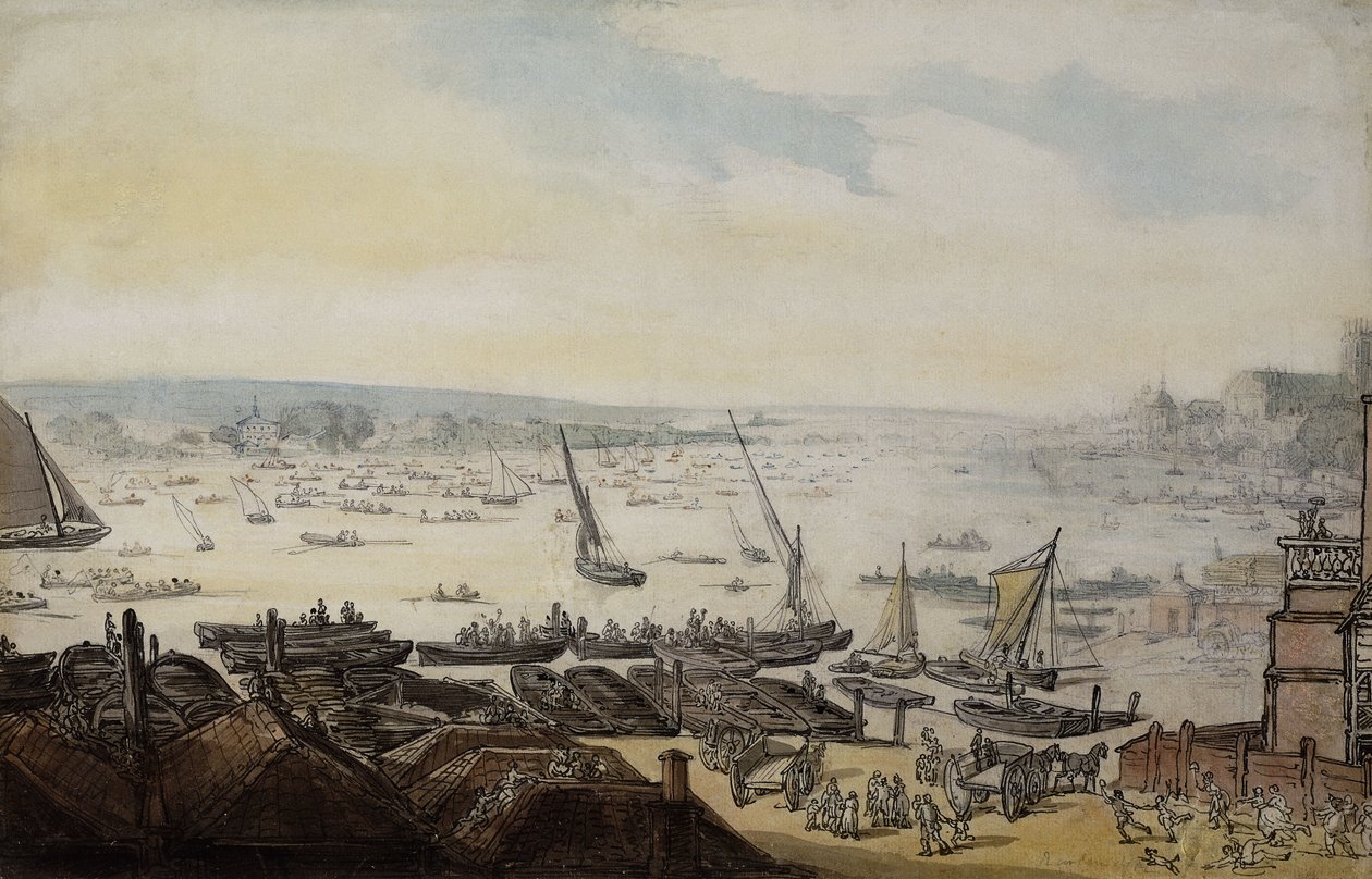 Eine Regatta auf der Themse unterhalb von Westminster von Thomas Rowlandson