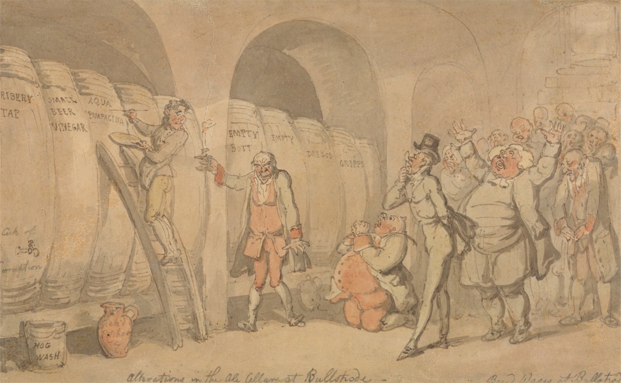 Änderungen im Bierkeller in Bullstrode von Thomas Rowlandson