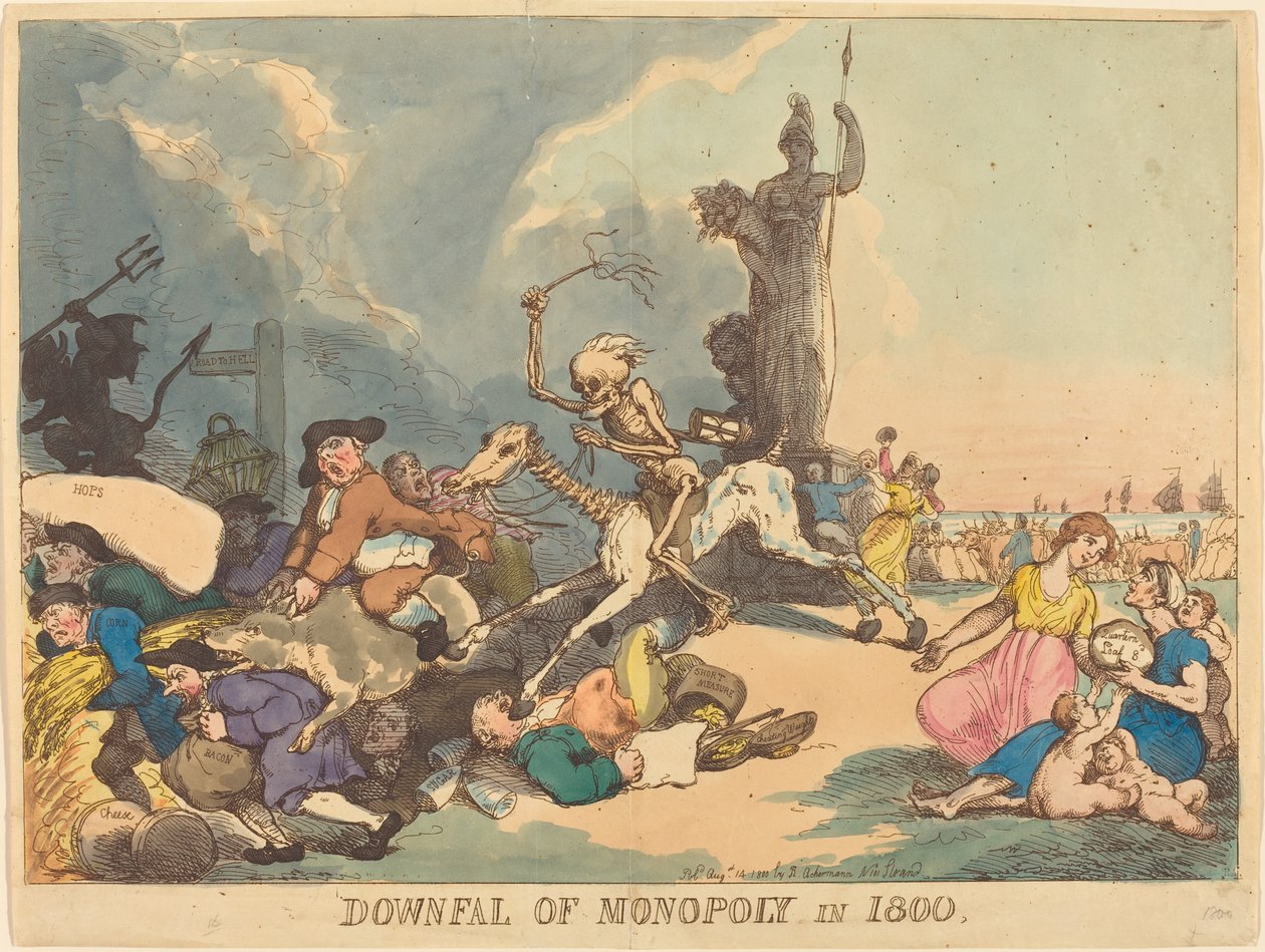 Niedergang des Monopols im Jahr 1800 von Thomas Rowlandson