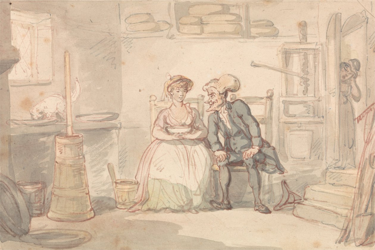 Dr. Syntax & Milchmädchen von Thomas Rowlandson