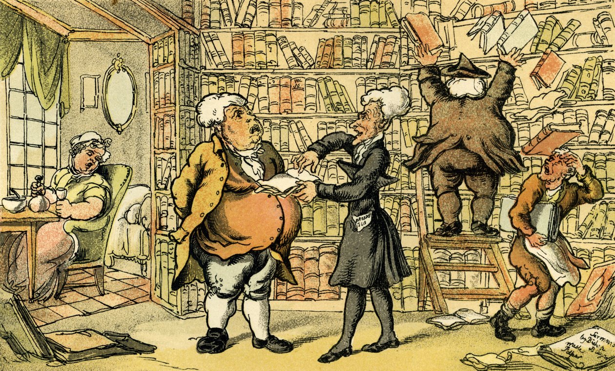 Dr. Syntax und der Buchhändler von Thomas Rowlandson