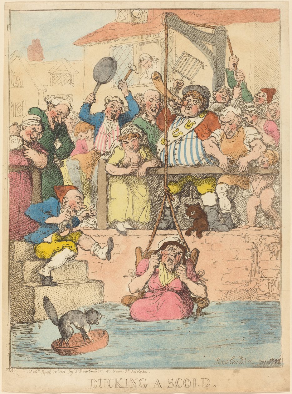 Eine zänkische Frau tauchen von Thomas Rowlandson
