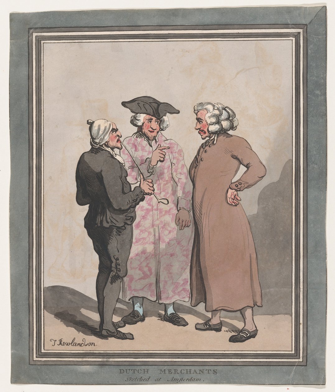 Niederländische Kaufleute in Amsterdam skizziert, 1796-97 von Thomas Rowlandson