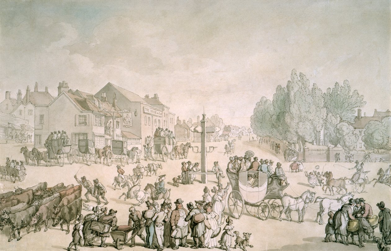 Elephant and Castle, Southwark, London, ca. 1805-1820 von Thomas Rowlandson