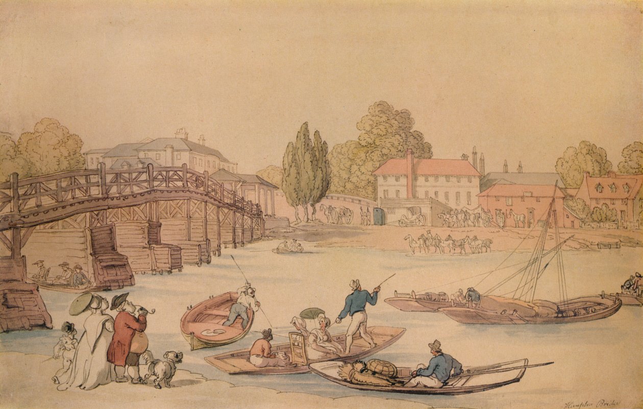 Hampton Bridge, 1800 von Thomas Rowlandson
