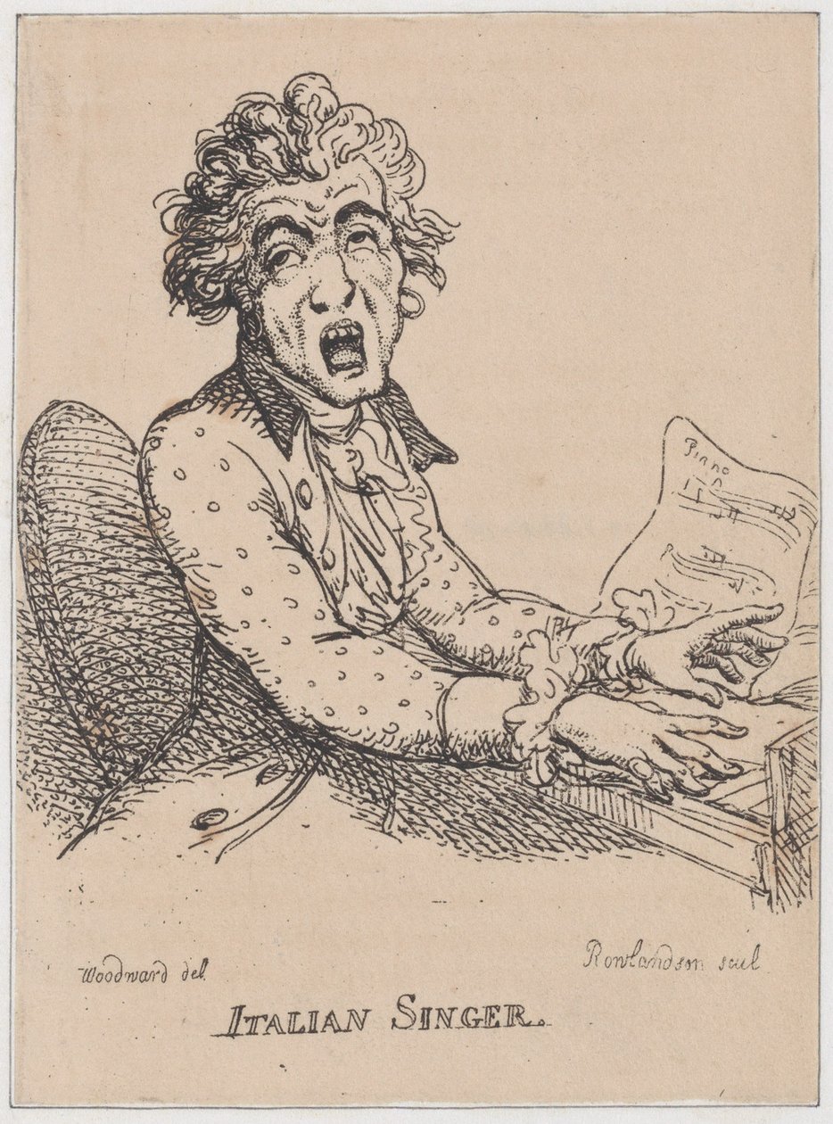 Italienischer Sänger, April 1808 von Thomas Rowlandson