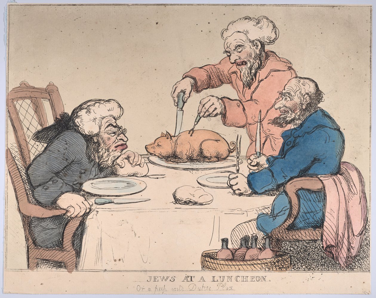 Juden bei einem Mittagessen, 1794 von Thomas Rowlandson