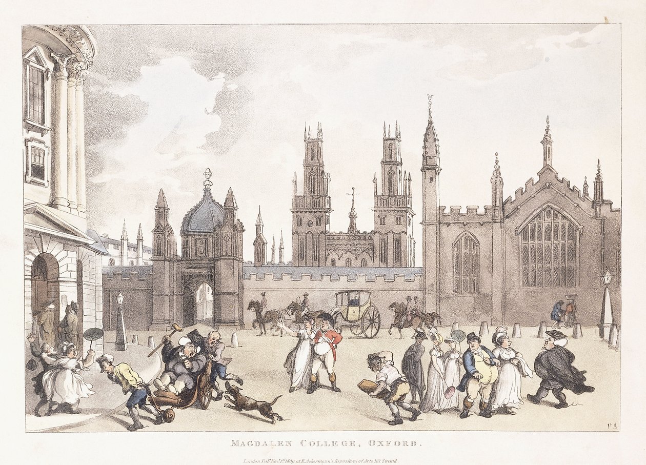Magdalen College, Oxford, 1809-1811 von Thomas Rowlandson