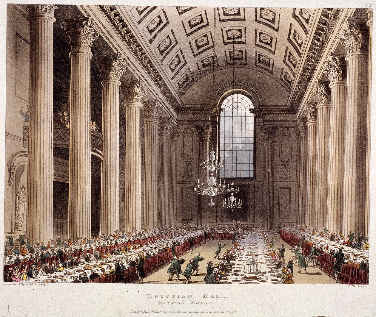 Innenansicht des Mansion House, London, 1809 von Thomas Rowlandson