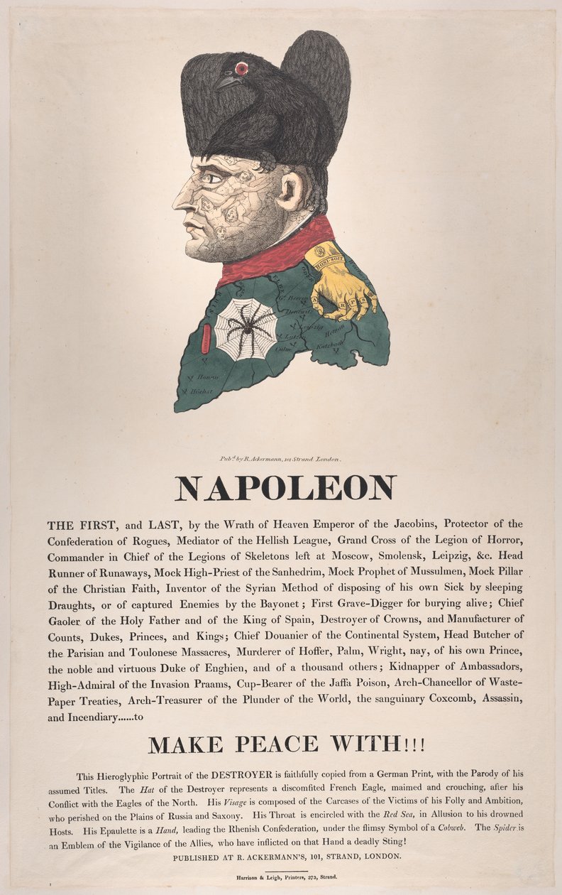 Napoleon, März 1814 von Thomas Rowlandson