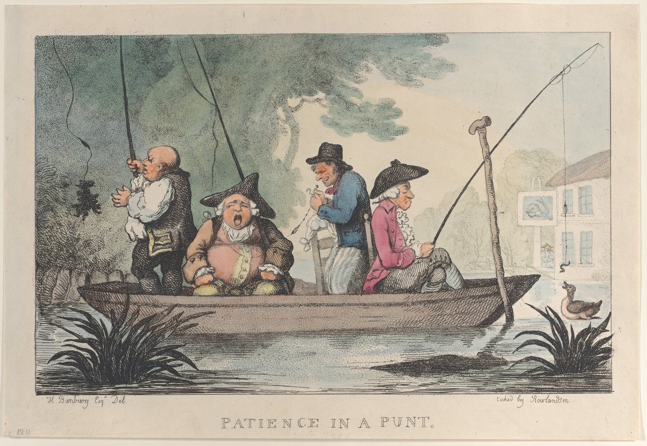 Geduld in einem Punt, 1811 von Thomas Rowlandson