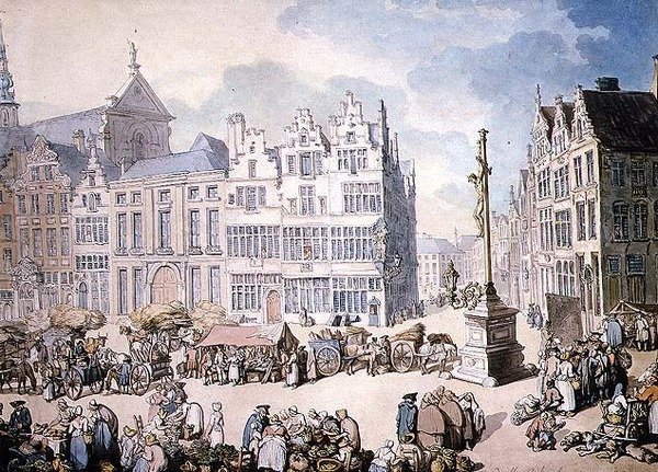 Place de Mer, Antwerpen von Thomas Rowlandson