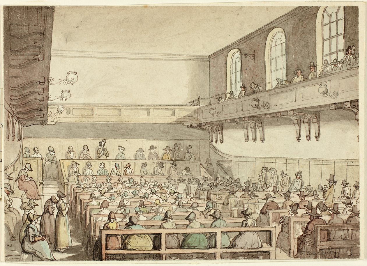Treffen der Quäker von Thomas Rowlandson