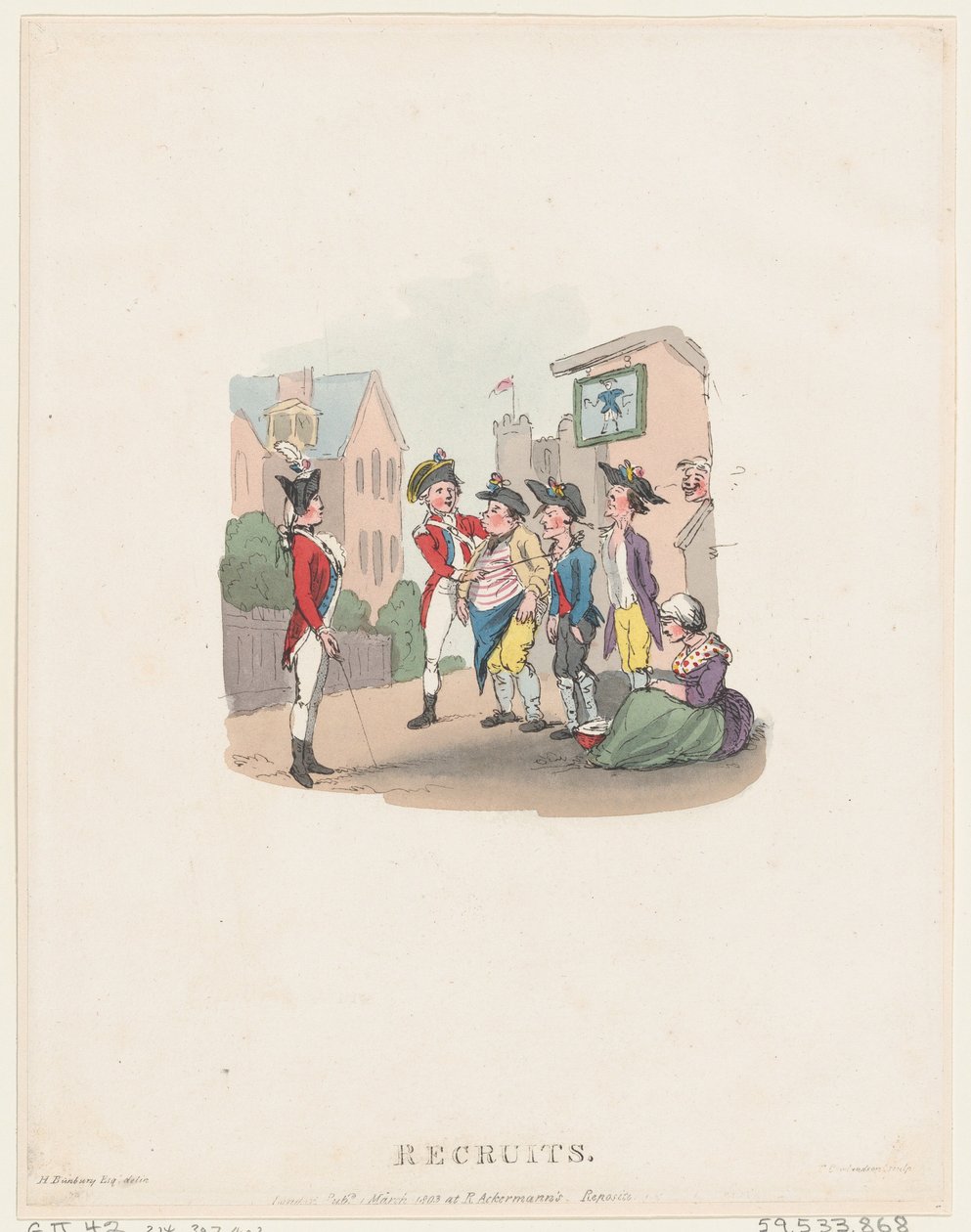 Rekruten, 1. März 1803 von Thomas Rowlandson