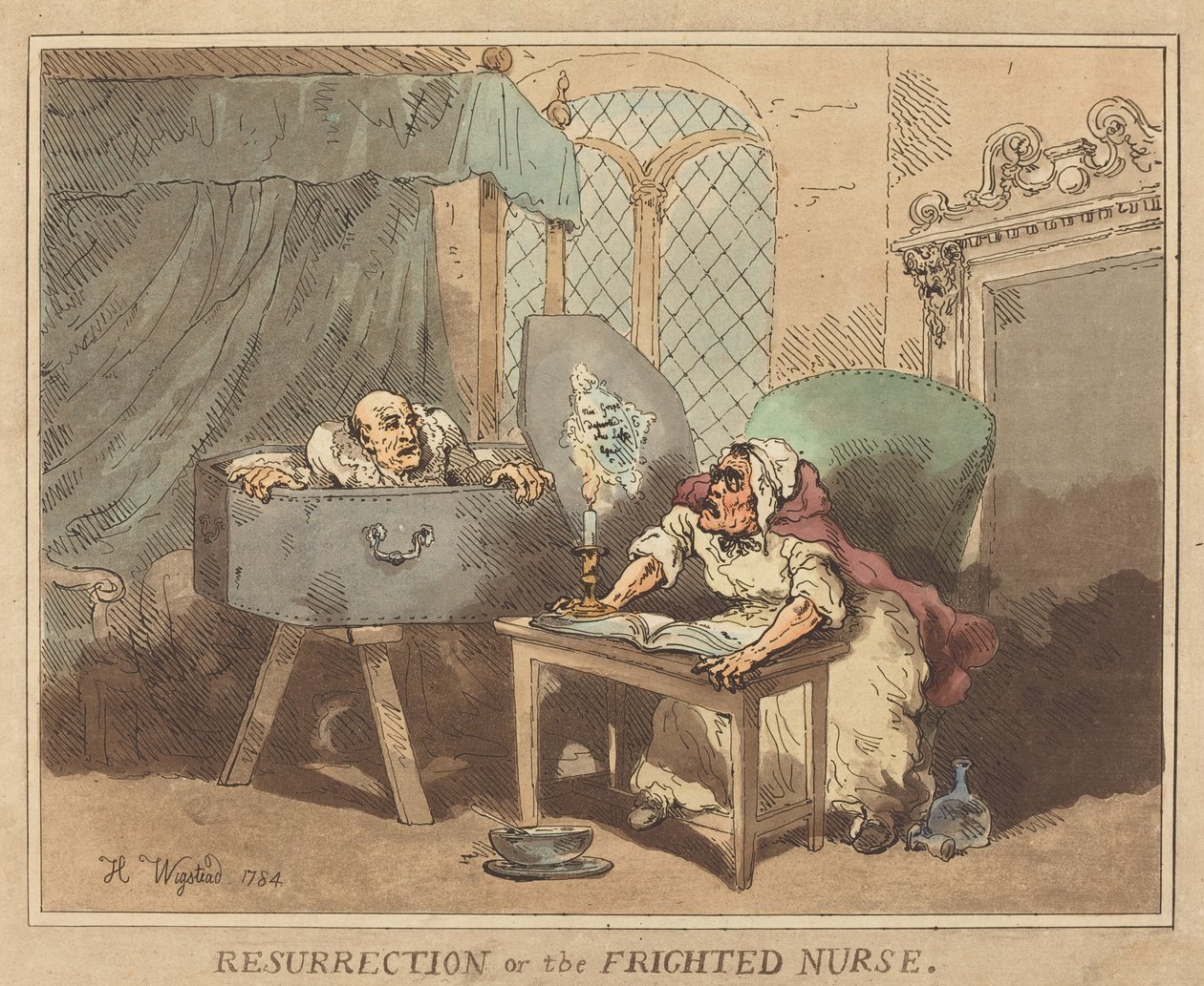Auferstehung oder Die erschrockene Krankenschwester von Thomas Rowlandson