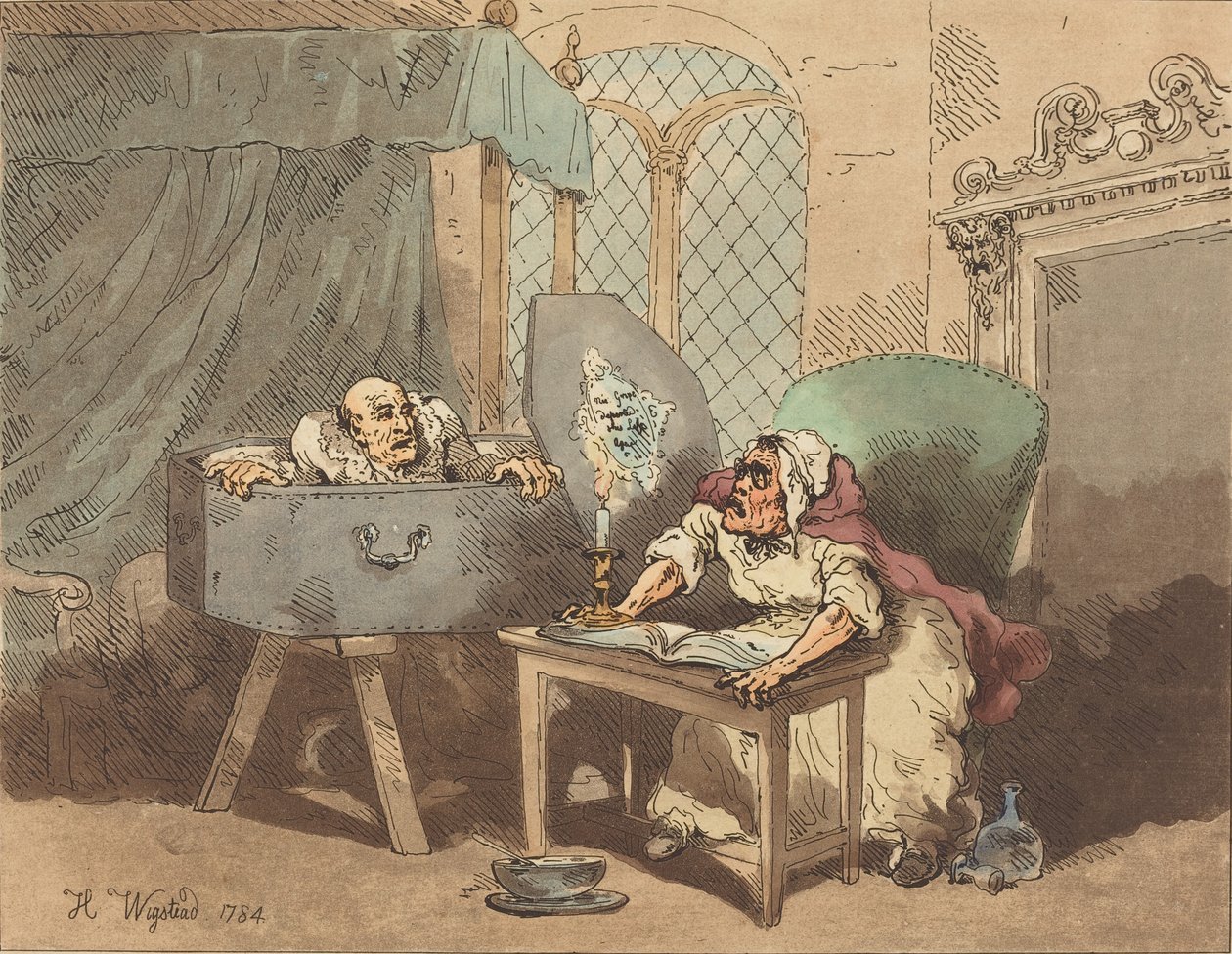 Auferstehung oder Die erschrockene Krankenschwester, 1784 von Thomas Rowlandson