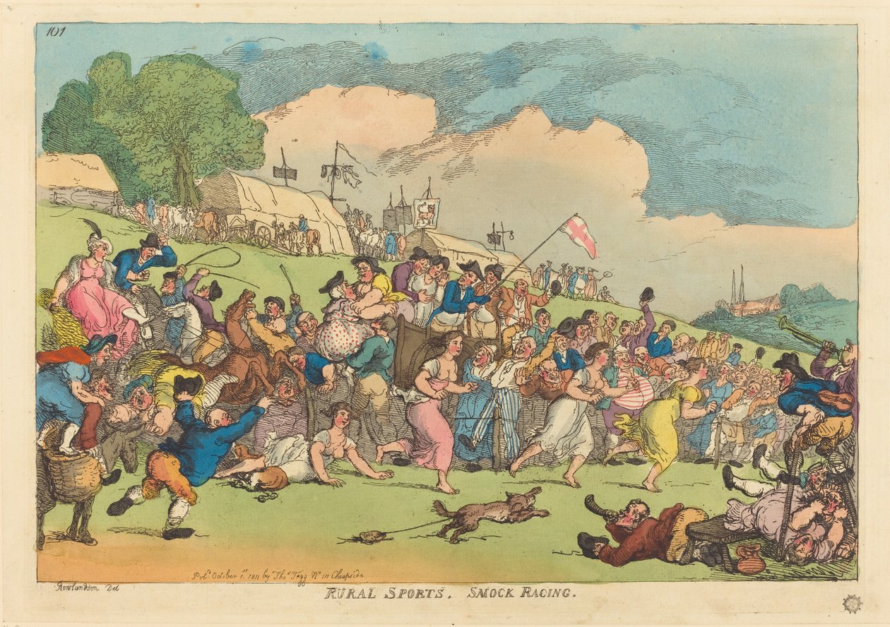 Ländliche Sportarten. Schürzenrennen von Thomas Rowlandson