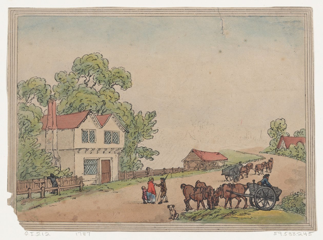 Rustikale Skizze, 1787 von Thomas Rowlandson