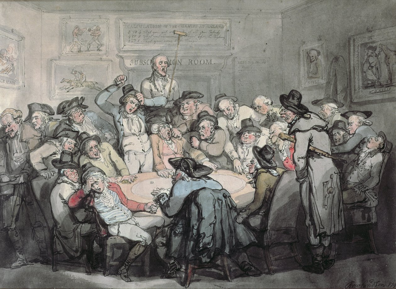 Das Hazard-Zimmer von Thomas Rowlandson