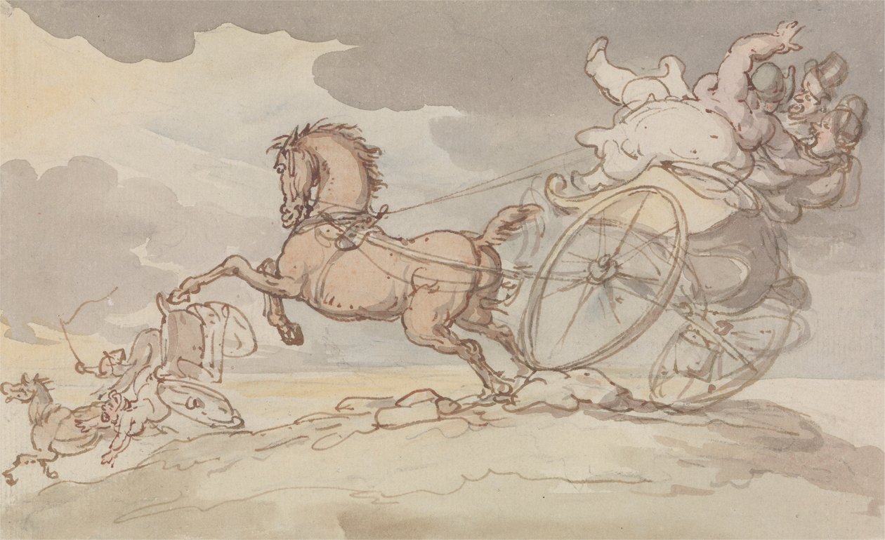 Zwei Kutschen in Schwierigkeiten von Thomas Rowlandson