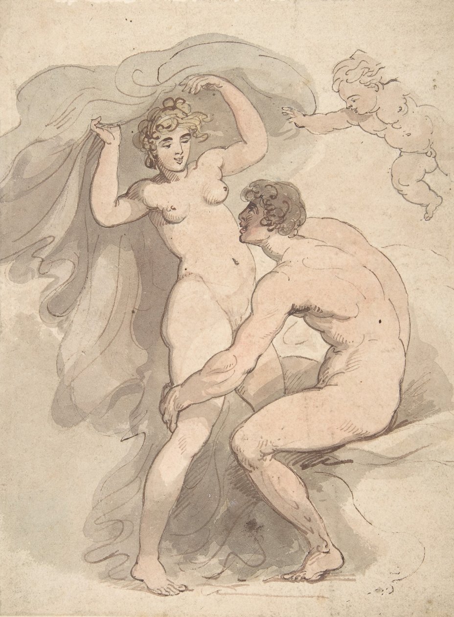 Venus, Anchises und Amor, 1780-1827 von Thomas Rowlandson