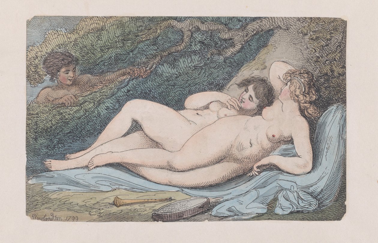 Waldnymphen Die Entdeckung, 1799 von Thomas Rowlandson